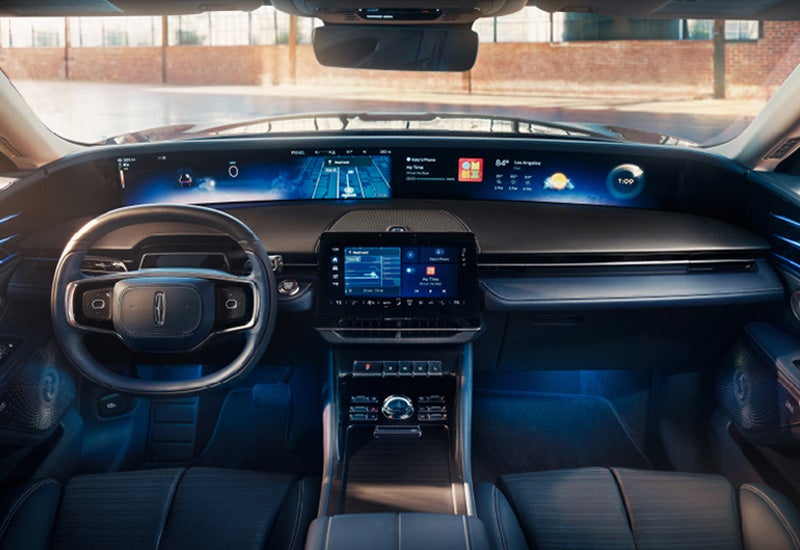 A large panoramic display is shown on the dashboard of a 2024 Lincoln Nautilus® SUV | Parkway Lincoln in Dover OH